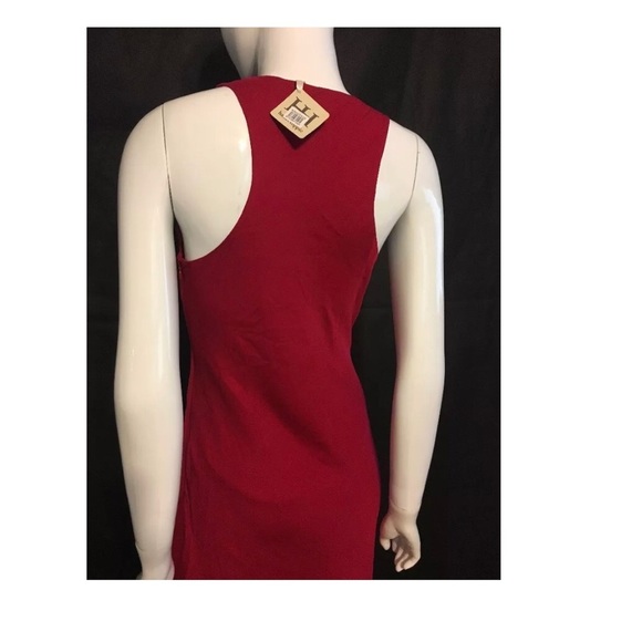 NWT $475‎ Haute Hippie Cowl Neck Racerback Silk Dress Red [SZ Medium ] - Picture 7 of 9